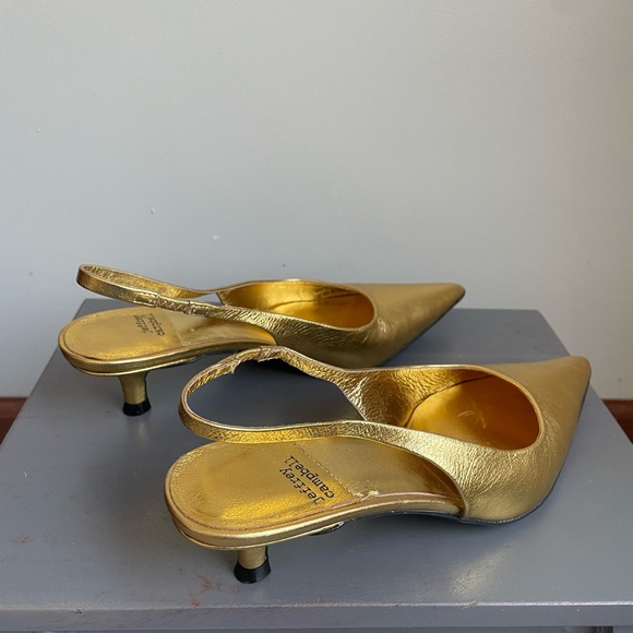 Jeffrey Campbell Metallic Gold Slingback Heels - Picture 7 of 8